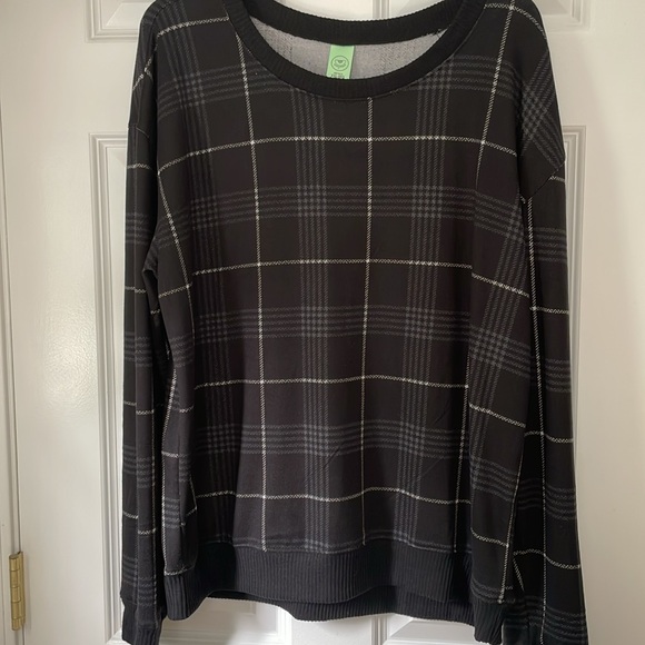 Lot of 2 Honeydew lounge tops size XXL olive green floral, black/white plaid - Picture 7 of 12